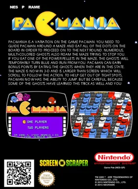 Pac-Mania (USA) (Unl) box cover back